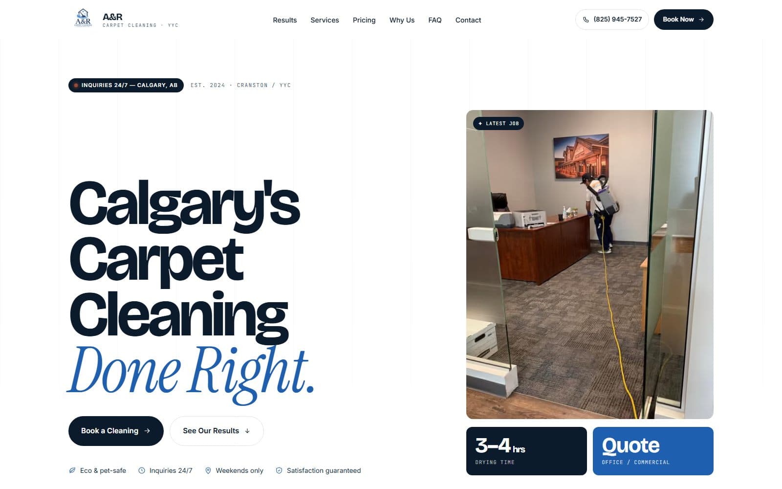 A&R Carpet Cleaning · Business Website preview